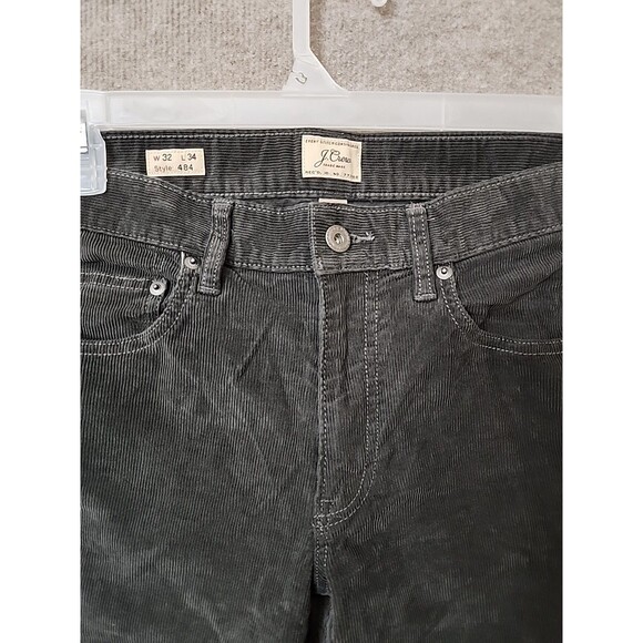 J CREW 484 Slim Leg Corduroy Pants Mens 32x34 Gray Stretch - Picture 3 of 9